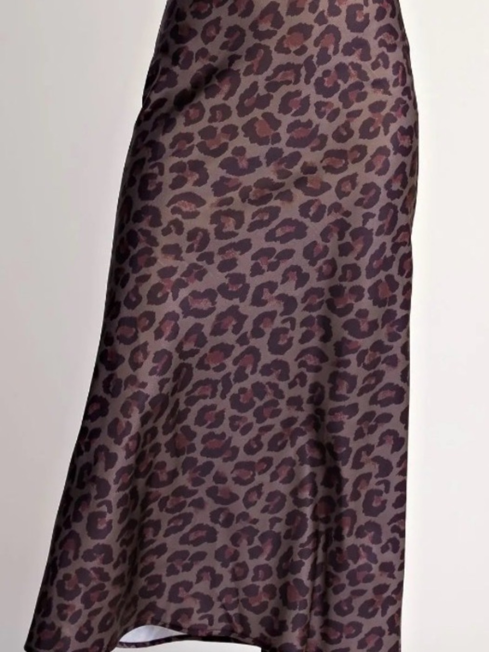 glam Leopard-Print Maxi Skirt in Brown and Plum